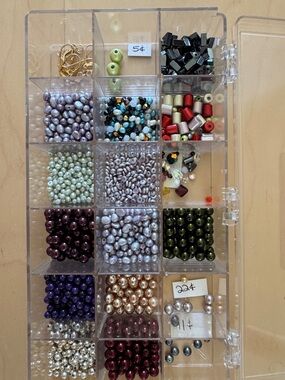 Clear Plastic Compartment Organizer Box for Beads - Multi-Color